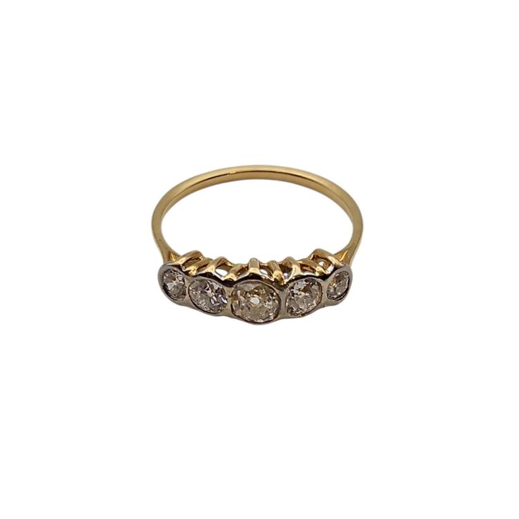 BAGUE OR JAUNE 18 CT ET DIAMANTS