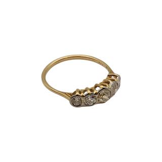 BAGUE OR JAUNE 18 CT ET DIAMANTS