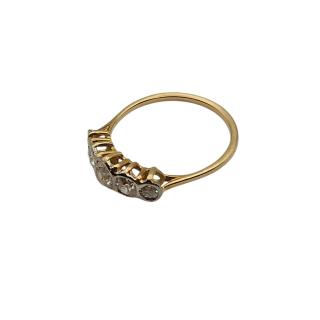 BAGUE OR JAUNE 18 CT ET DIAMANTS
