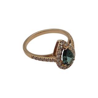 Bague Or Rose 18 Ct Tourmaline et Diamants