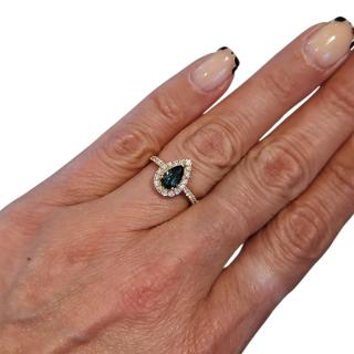 Bague Or Rose 18 Ct Tourmaline et Diamants
