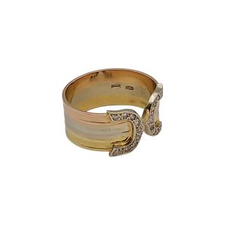 Bague 3 Ors 18 Ct et Diamants