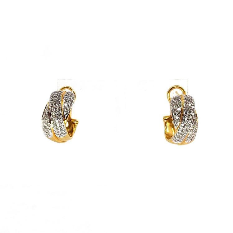 Boucles d’Oreilles Or Jaune 18k & Diamants