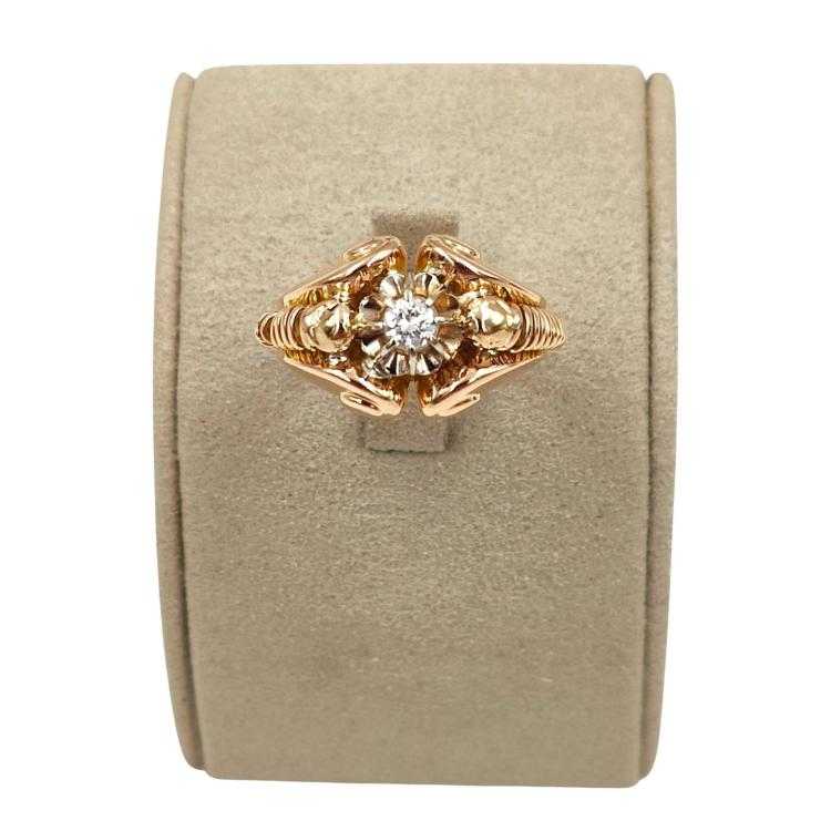 Bague Or Rose 18 Ct & Diamant