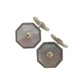 Boutons de Manchette Or Blanc 18 Ct