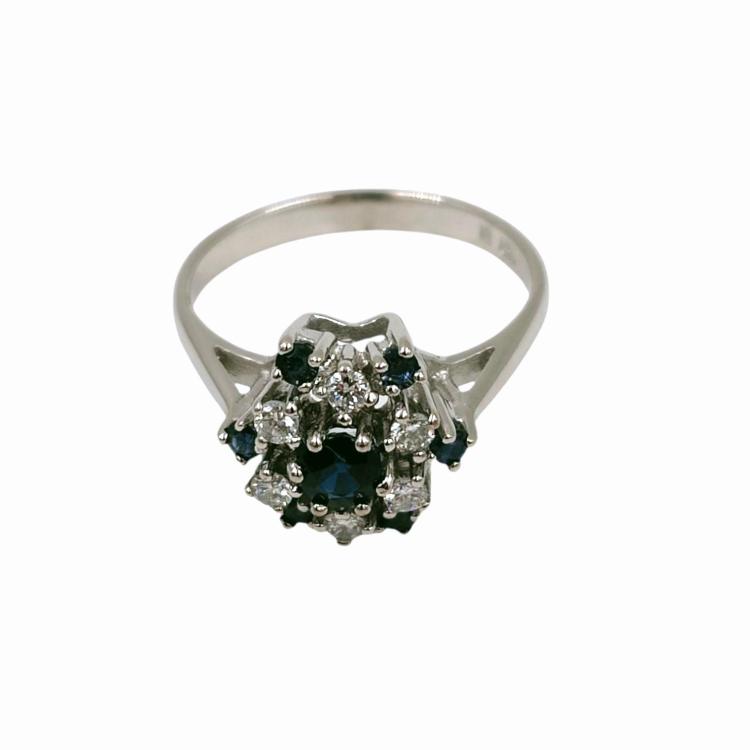 Bague Or Blanc 18 Ct & Diamants