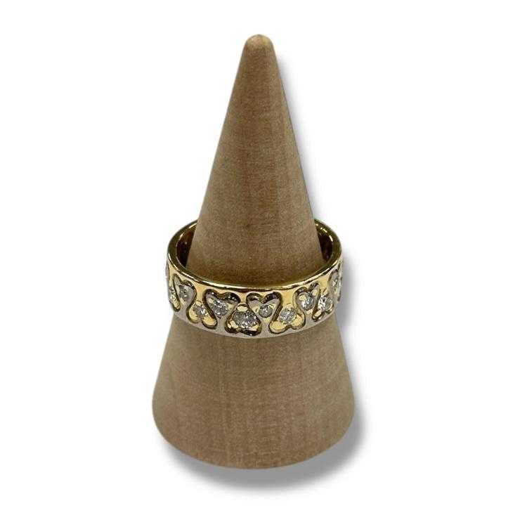 Bague or jaune et blanc 18ct avec diamants