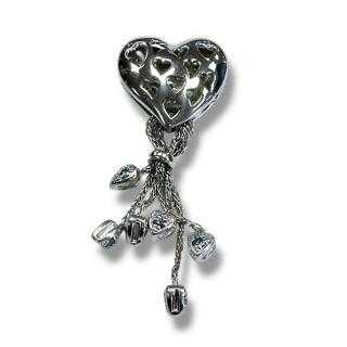 Pendentif or blanc 18ct avec diamants