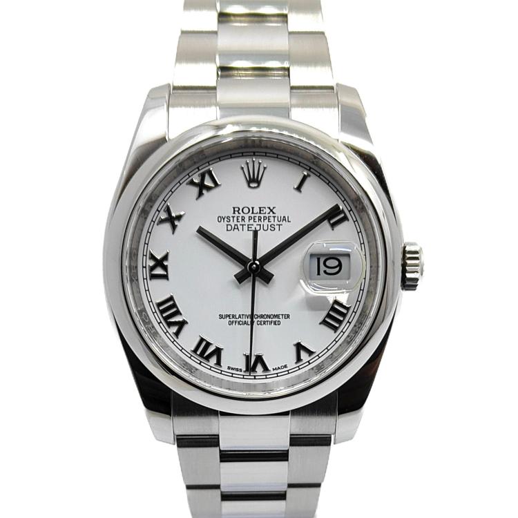 Rolex DateJust 36 White Roman Dial