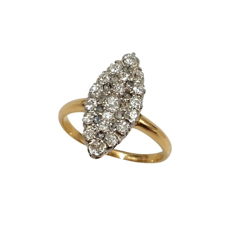 Bague Or Jaune 18 Ct & Diamants