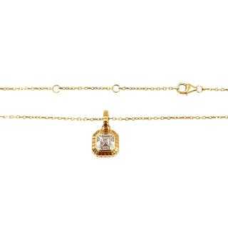 Collier Or Jaune 18 Ct & Diamant