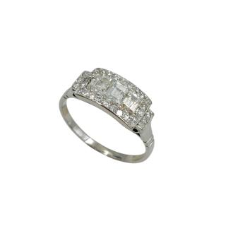 Bague Or Blanc 18 Ct & Diamants