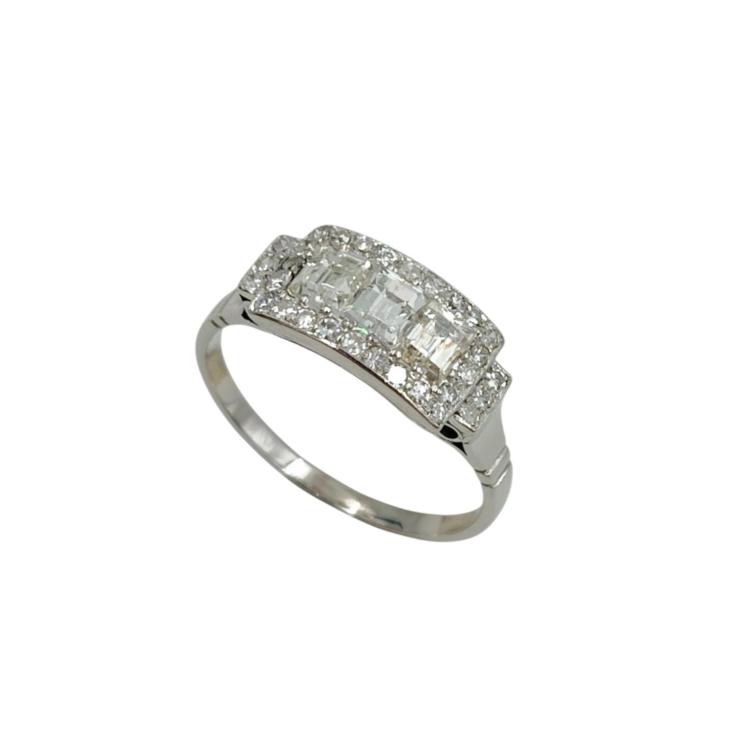 Bague Or Blanc 18 Ct & Diamants