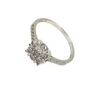 Bague Or Blanc 18 Ct & Diamants