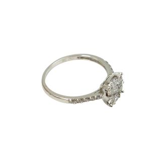 Bague Or Blanc 18 Ct & Diamants