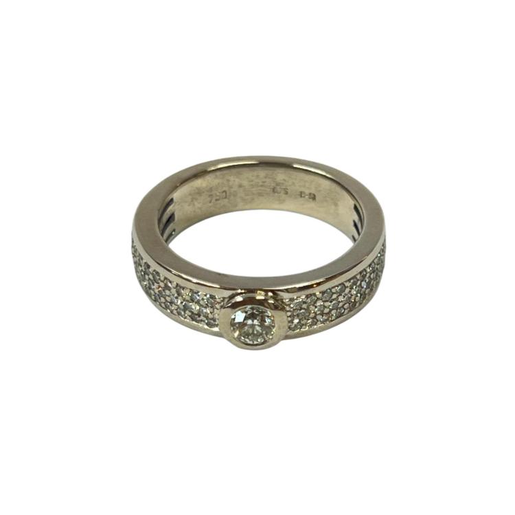 Bague Or Blanc 18cts Diamants