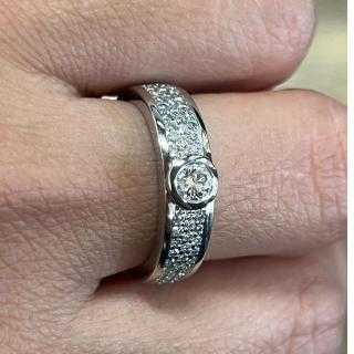 Bague Or Blanc 18cts Diamants