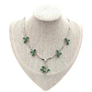 Collier Or Blanc 14 Ct & Tourmalines