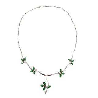 Collier Or Blanc 14 Ct & Tourmalines