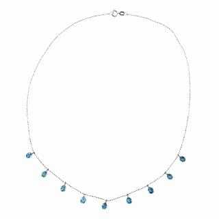Collier Or Blanc 14 Ct & Tourmalines