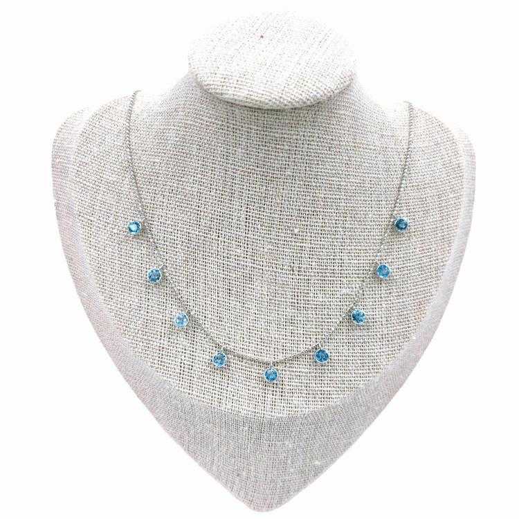 Collier Or Blanc 14 Ct & Tourmalines