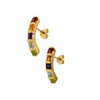 Boucles d'Oreilles Or 18 Ct & Tourmalines