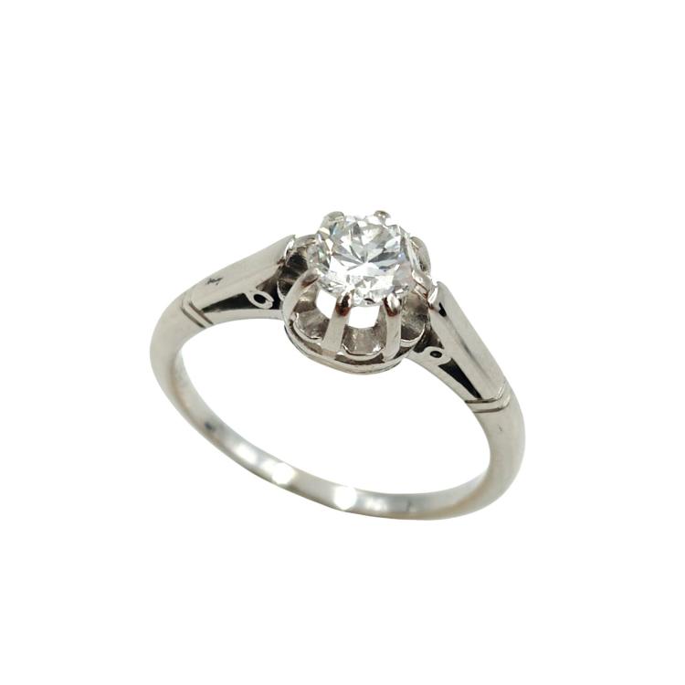 Bague Or Blanc 18 Ct&Diamant