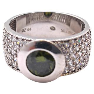 BAGUE OR BLANC 14 CT