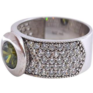 BAGUE OR BLANC 14 CT
