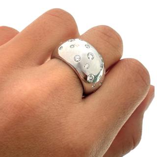 Bague Or Blanc 18Ct & Diamants