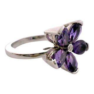 Bague Lionel Meylan Or 18Ct Fleur Amethyste & Brillant