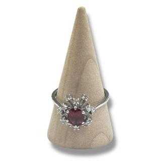 Bague or blanc 18ct diamant et tourmaline