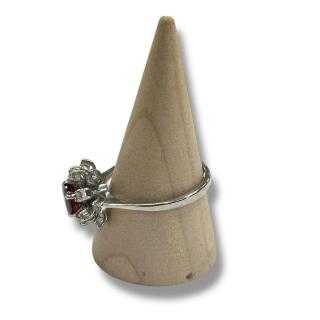 Bague or blanc 18ct diamant et tourmaline