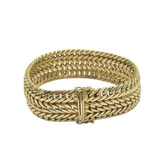 Bracelet Or Jaune Maille Tressée