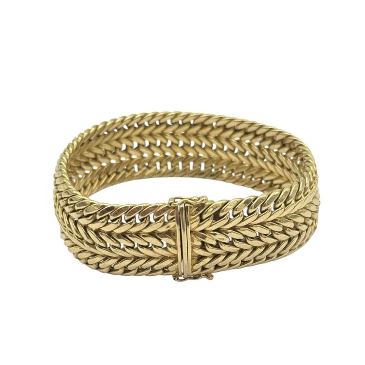 Bracelet Or Jaune Maille Tressée