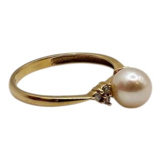 BAGUE OR JAUNE 18 CT ET PERLE