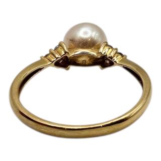 BAGUE OR JAUNE 18 CT ET PERLE