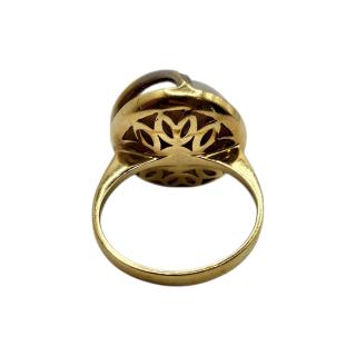BAGUE OR JAUNE 18 CT ET PERLE