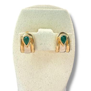 Boucles D'Oreilles Or 18 ct & Emeraude