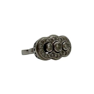Bague Or blanc 14ct + diamants