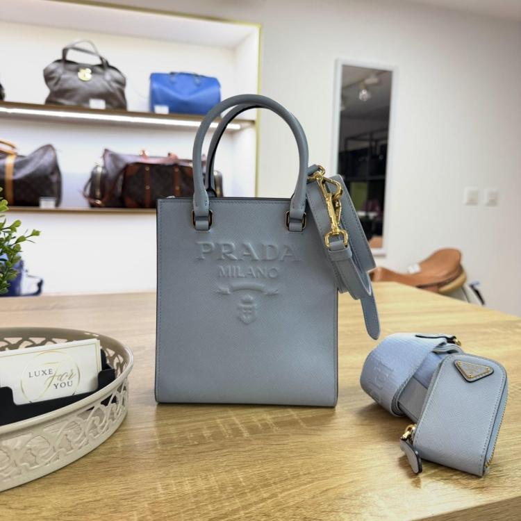 Sac à main Prada Saffiano Bleu