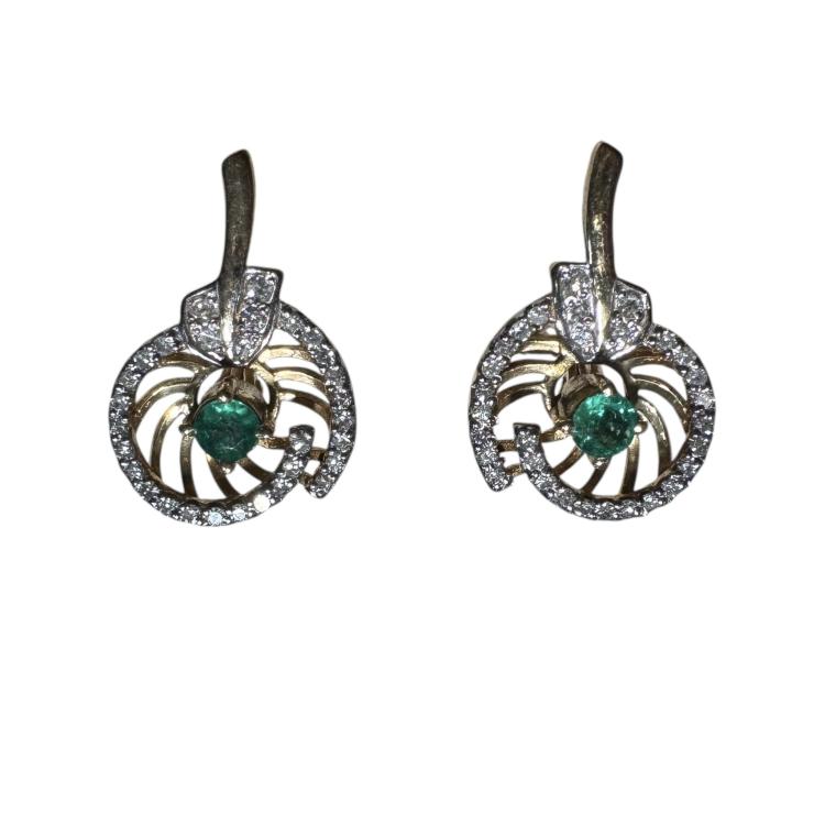 BO OR 9K 3.45GRS DIAMANTS EMERAUDE