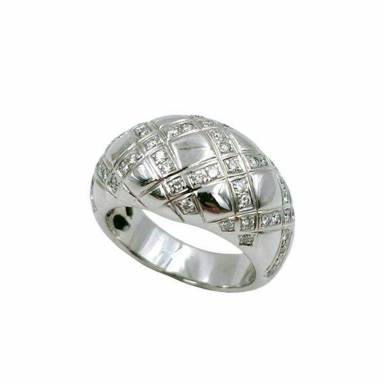 Bague Or Blanc 18 Ct & Diamants