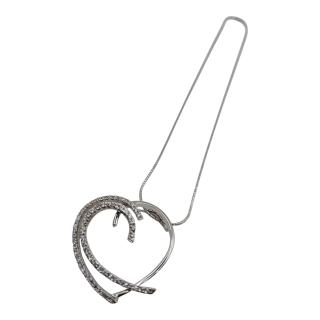 COLLIER OR BLANC 18 CT ET PENDENTIF DIAMANTS