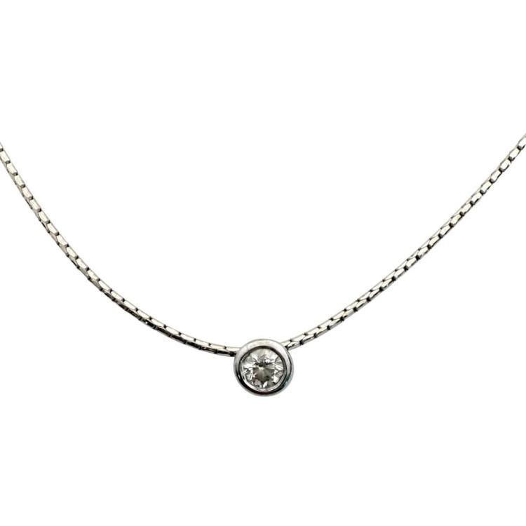 Collier Or Blanc 18Ct & Diamant