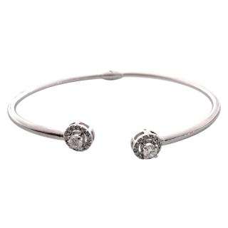 Bracelet Jonc Or Blanc 18ct & Diamants