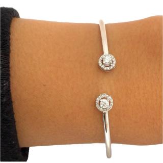 Bracelet Jonc Or Blanc 18ct & Diamants
