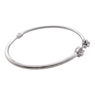 Bracelet Jonc Or Blanc 18ct & Diamants