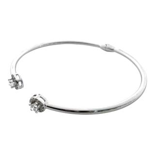Bracelet Jonc Or Blanc 18ct & Diamants