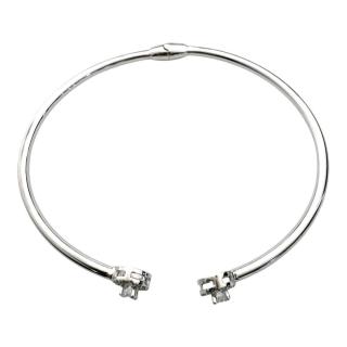 Bracelet Jonc Or Blanc 18ct & Diamants